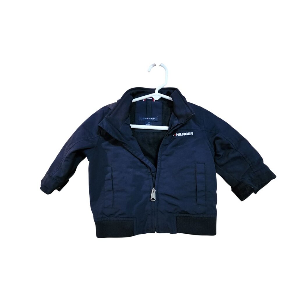 Tommy Hilfiger Infant Boys Navy Hooded Jacket 6-9M Lightweight Nylon Windbreaker